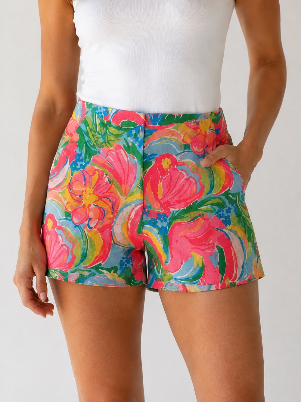 Lilly Pulitzer Tropical Floral Shorts Size 10